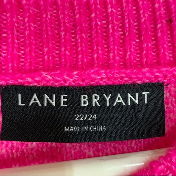 Lane Bryant Pink Snowflake Crew Neck Sweater stretchy size 22/24 festive cozy - Picture 3 of 6